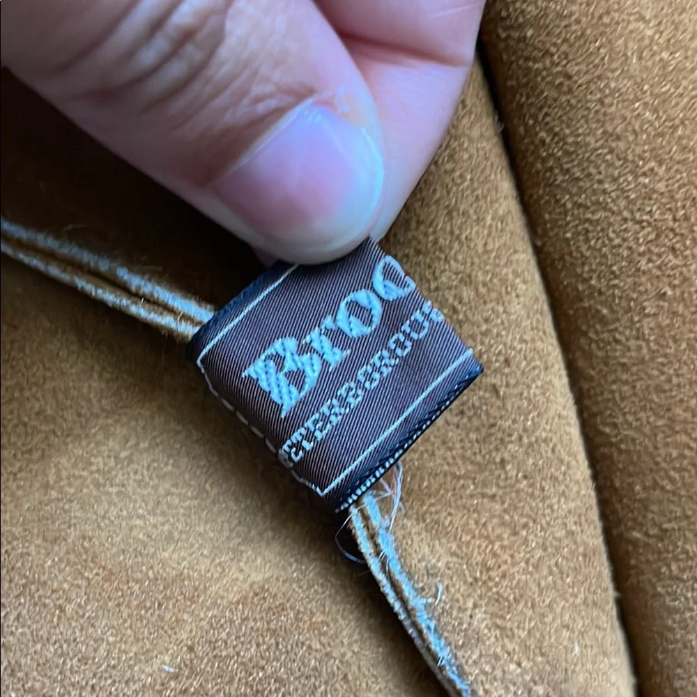 Vintage Brookstone 1970s-80s Butterscotch Brown Suede Tote Bag
